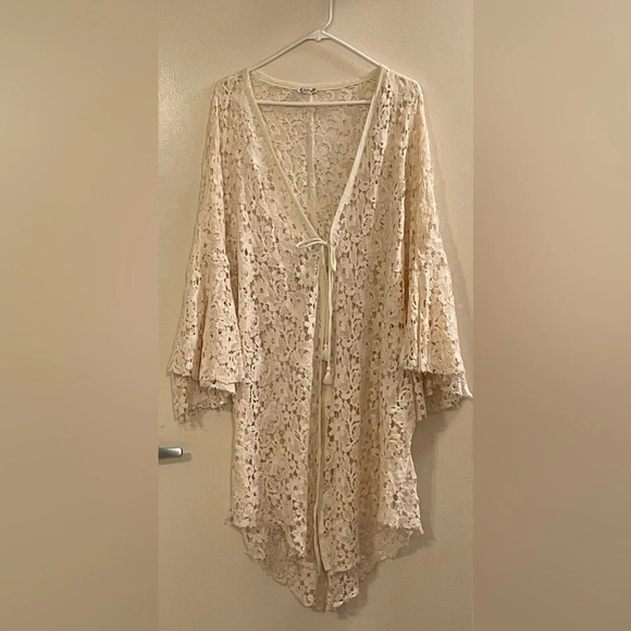 INTIMATELY by FREE PEOPLE NWOT Move Over Lace Robe in Ivory - Picture 5 of 10